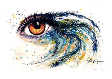 Nature Beauty Signed Art Print Eyeball Art Eyes Artwork Eye Drawing