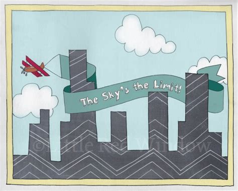 Items Similar To Airplane City Skyline The Skys The Limit Chalkboard