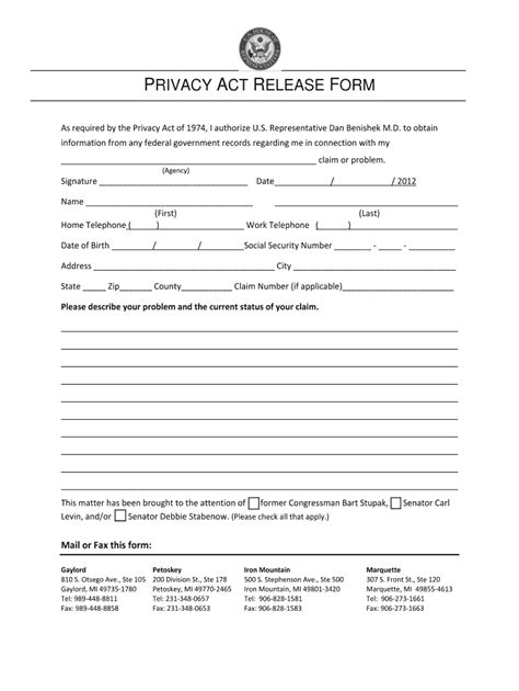 Privacy Act Release Form Fill And Sign Printable Template Online Us