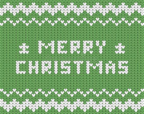 Knitted Green Merry Christmas Pattern Stock Illustration Illustration