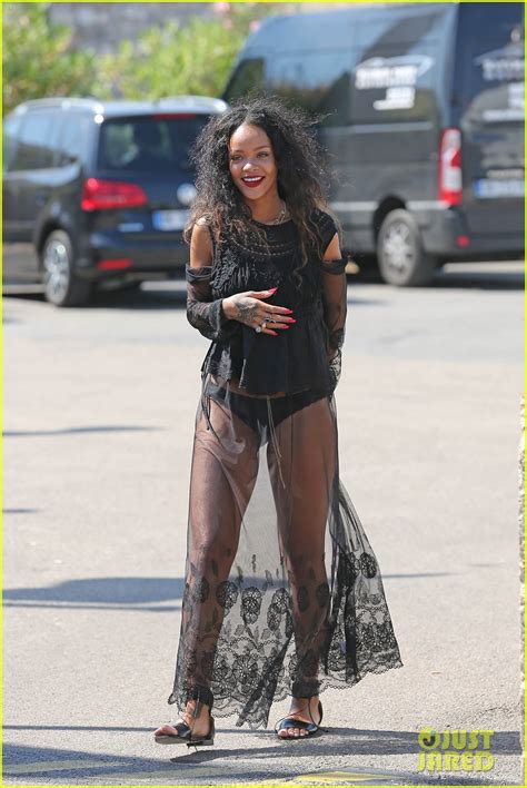 Rihannas Super Sexy Sheer Dress Puts Her Legs On Display Photo 3189188 Rihanna Pictures