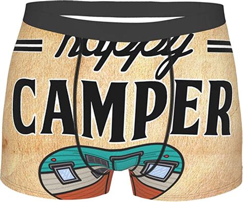Happy Camping Camper Mens Boxer Briefs Soft Novelty Underwear Comfort