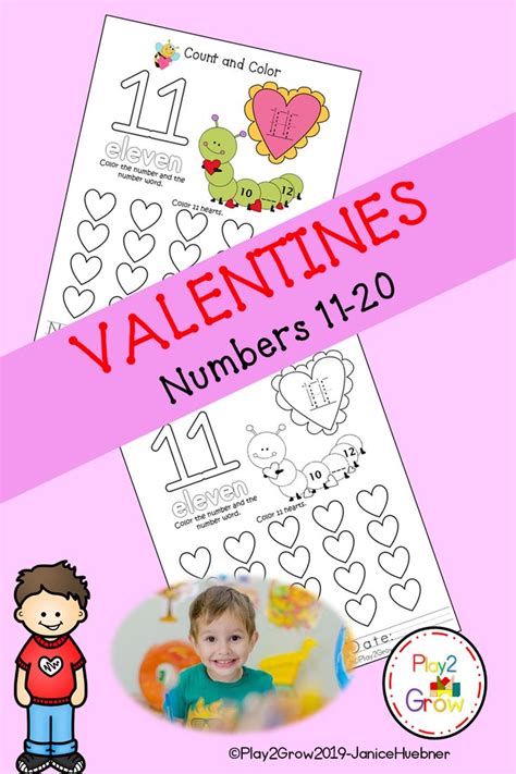 Numbers 11 20 Valentines Day Worksheets Numbers Kindergarten