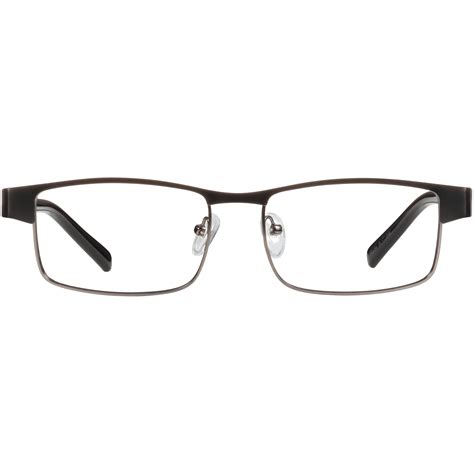 M Readers Mens Birch 250 Rectangle Reading Glasses With Case Gunmetal