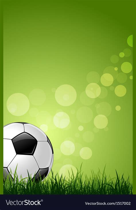 Soccer Ball On Green Grass Background Royalty Free Vector Image