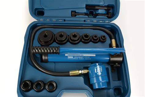 temco hydraulic knockout punch th0004 electrical conduit hole cutter set ko tool kit 5 year
