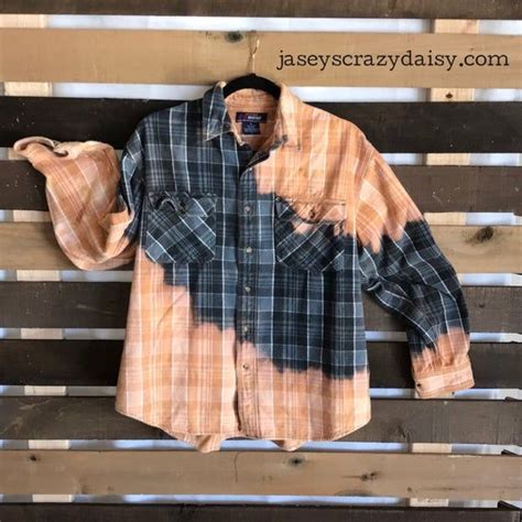 Bleached Flannel Shirts Hand Dyed Flannels Etsy Flannel Shirt