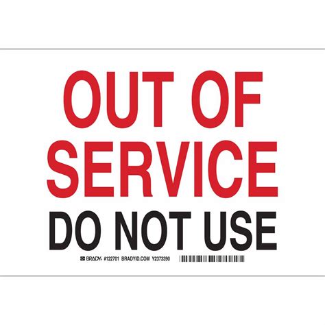 I had this problem this morning.its saying that the service is temporarily unavailable. Brady Part: 122701 | Out Of Service Do Not Use Sign ...
