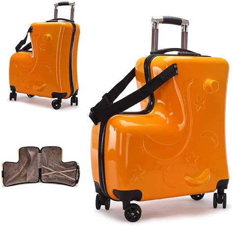 Wuzstar 20 Inch Spinner Wheels Kids Luggage Ride On Suitcase Travel