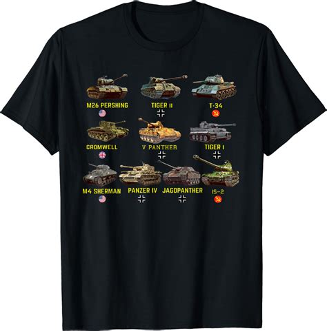 Top Ten Best Ww Tanks M Sherman Panzer Iv Tiger Ii T T Shirt