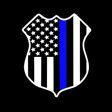 Thin Blue Line Police Shield Etsy
