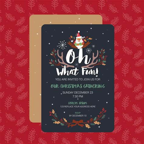 Christmas Invitation Card Template
