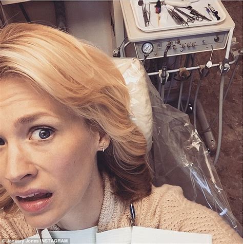 January Jones Looks Worried At The Dentist To Fix Filling Daily Mail