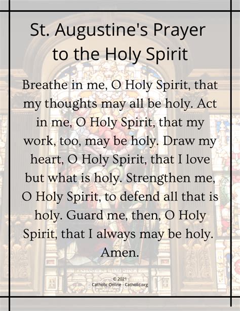 Prayer To The Holy Spirit By Saint Augustine Churchgistscom