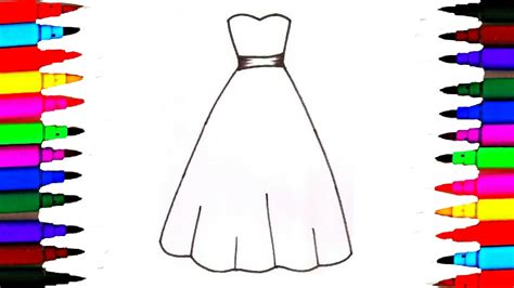 You don't need to try hard to get your child to draw. How To Draw 3 Beautiful Girls Dresses Drawing To Color For ...