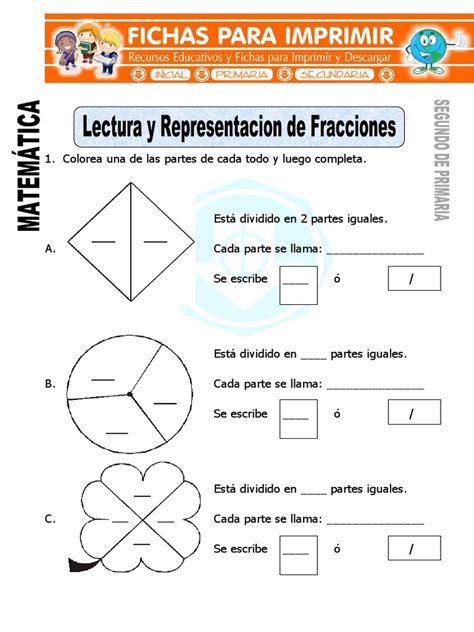 Ficha De Lectura De Fracciones Para Segundo De Primaria Pdf