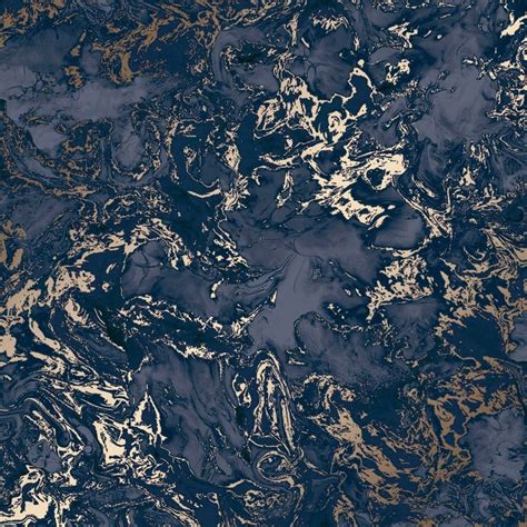 Liquid Marble Wallpaper In Blue And Gold Marble Effect Wallpaper Blue