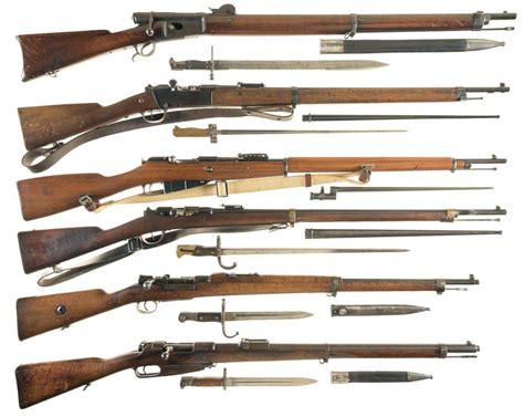 5 results for vetterli rifle. Six Bolt Action European Military Rifles with Bayonets -A ...