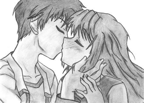 Hand Drawn Anime Kissing