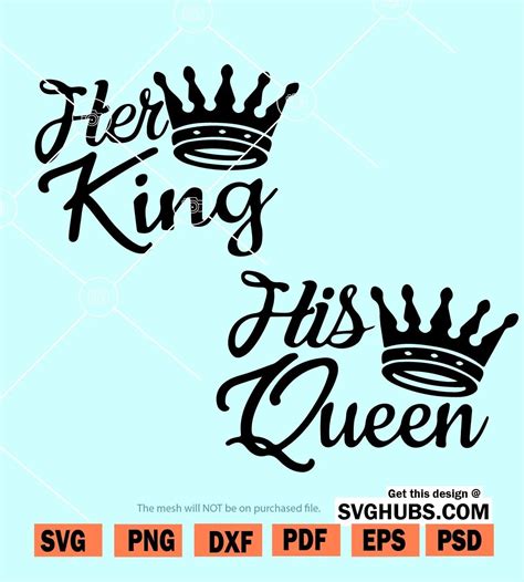 Her King And His Queen Svg His Queen Svg Her King Svg Svg Hubs