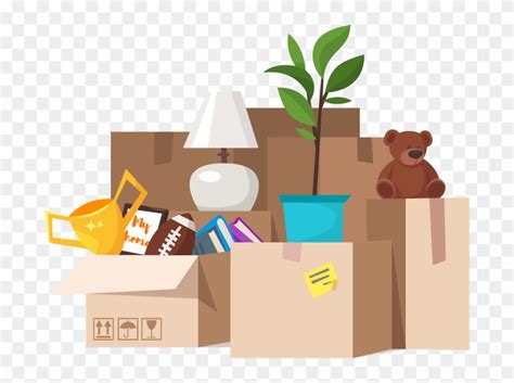 Moving Boxes Tips House Things In Cartoon Hd Png Download 694x547