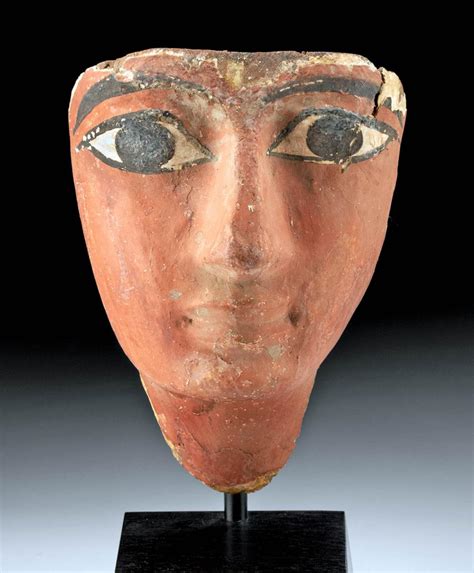 Sold Price Fine Egyptian Painted Gesso Cedar Mummy Mask February 4 0121 8 00 Am Mst