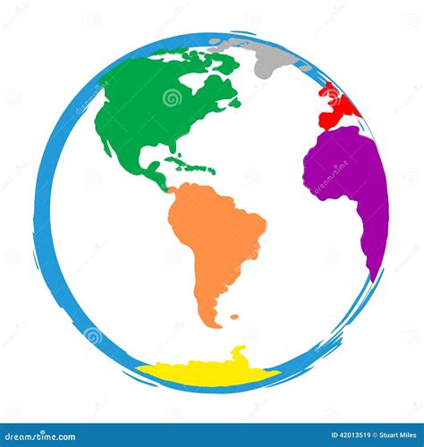 Globe World Means Globalisation Globalise And Colour Stock Illustration