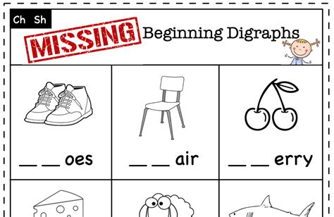 missing beginning digraphs ch and sh afbeelding door lory s kindergarten resources · creative