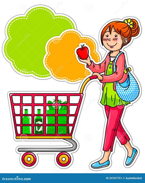 shopping woman stock vector image of isolated clip 24767751