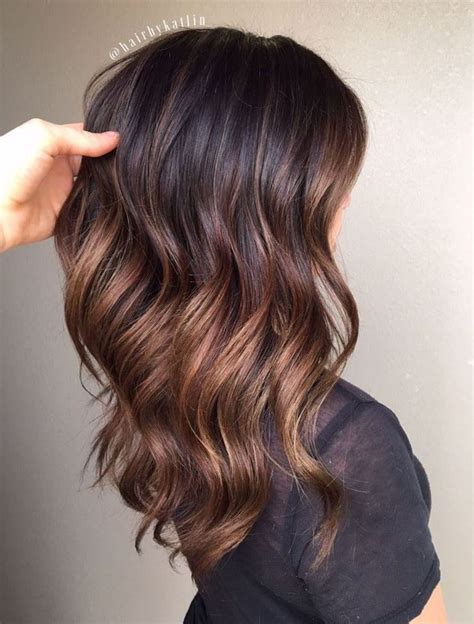 Caramel Ombre Balayage For Brunettes In 2020 Chocolate Brown Hair Color Brunette Hair Color