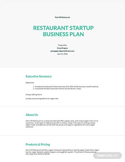 16 Restaurant Business Plan Templates Free Downloads