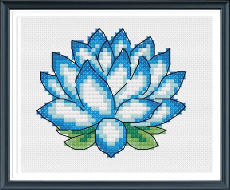Lotus Cross Stitch Pattern Needle Pattern Instantly Download Cross