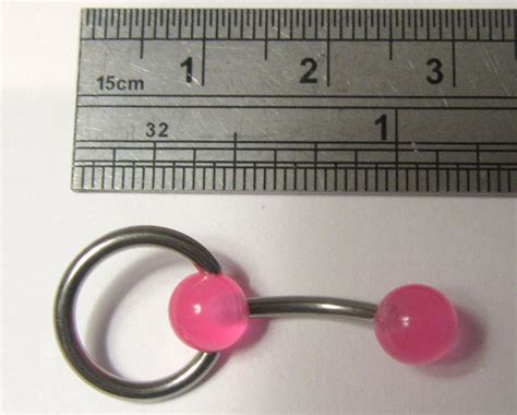 pink balls hoop dangle vch clit clitoral hood piercing 14 gauge 14g i love my piercings