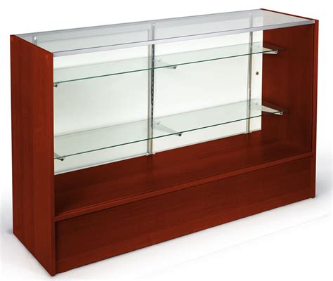 Glass Front Display Case 60 Inch Wide Cherry Finish Fixture