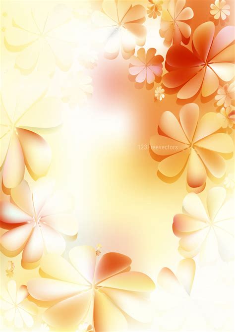 Orange And White Floral Background Graphic