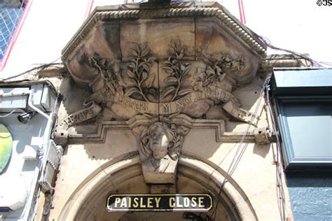 Sculpted Entrance To Paisley Close On High Street Edinburgh Scotland