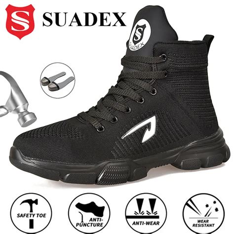 suadex safety work boots shoes men indestructible steel toe cap shoes all season working boots