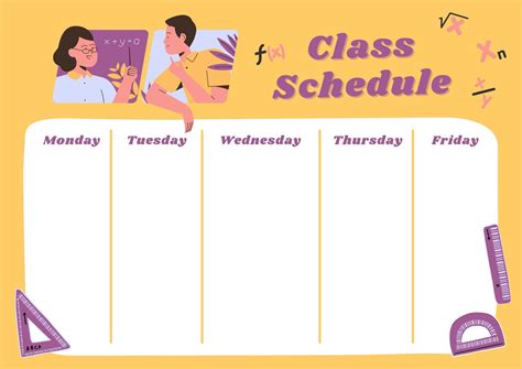 Page 2 Free Printable Class Schedule Templates To Customize Canva