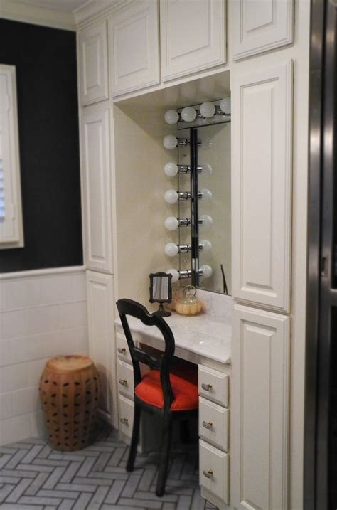 Consider investing in a mirror that has lights built in to reduce the number of fixtures you need to install. Custom Made Custom Built Vanity | Built in vanity, Closet ...