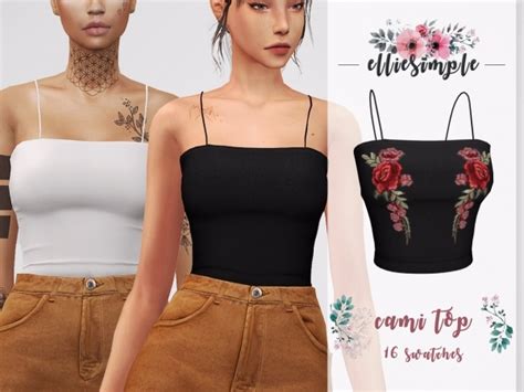 Elliesimple Cami Top The Sims 4 Download Simsdom Ru Sims 4 Mods