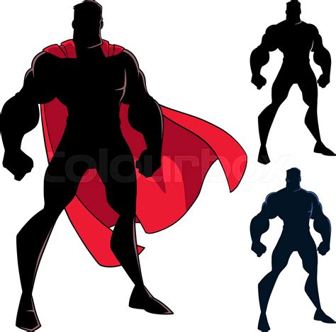 Superhero Standing Tall Silhouette Stock Vector Colourbox