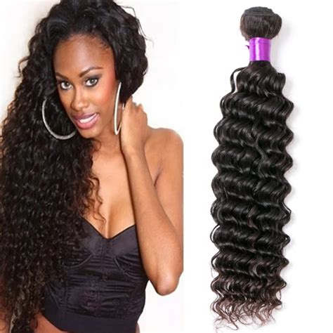 10a Indian Deep Wave Virgin Hair 4 Bundles Indian Curly Virgin Hair Natural Black Color Indain