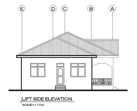Left Side Elevation Of 20x11m Twin House Plan Is Given In This Autocad