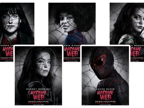 Madame Web Character Posters Unmask 4 New Characters