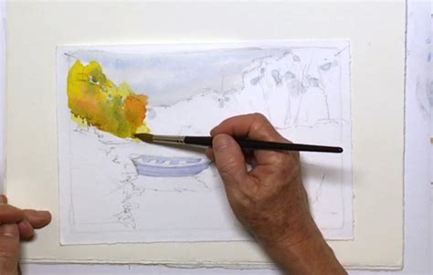 Although water is a complex subject matter, when it comes to painting lakes, seas and rivers, water adheres to certain. Fun Lake Scene Teaches Watercolor Techniques For Water ...