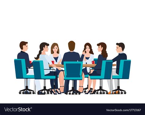 Business meeting with business people discussing Vector Image