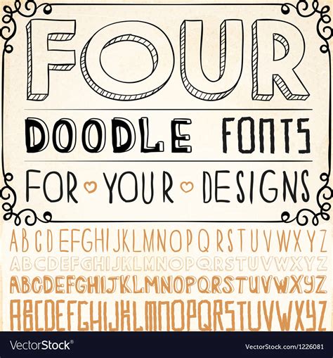 Handwriting Fonts Royalty Free Vector Image Vectorstock