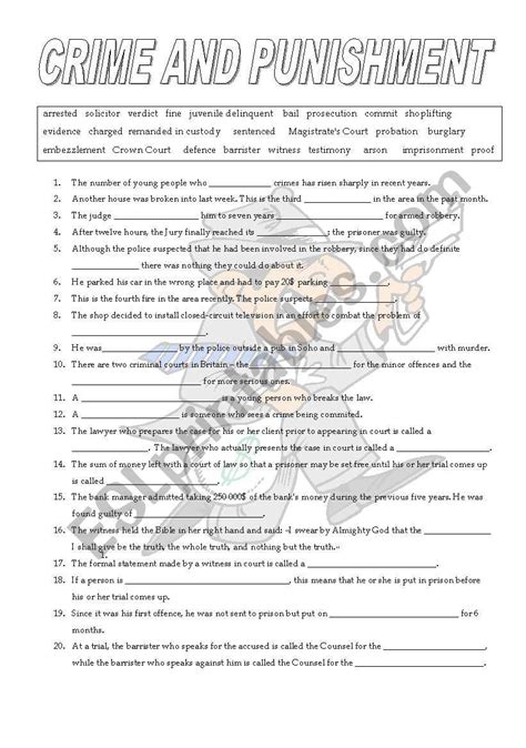 Crime And Punishment Esl Worksheet By Borna