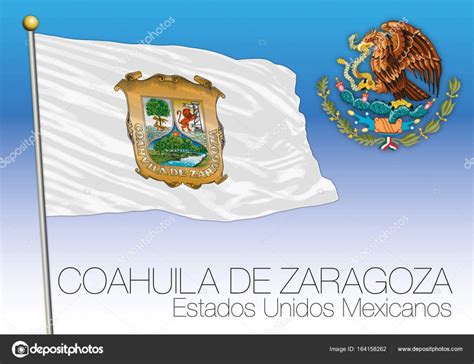 Coahuila Regional Flag United Mexican States Mexico Stock Vector