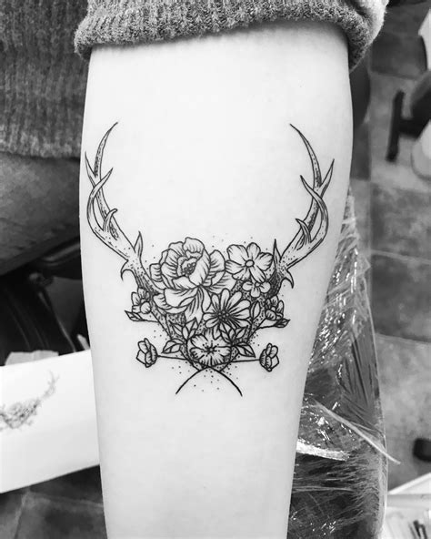 Tattto Antlersflowers Antler Tattoo Antler Tattoos Deer Antler Tattoo